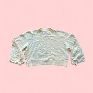 Butter Yellow The Kooples X Sport Cropped crew neck‎ sweatshirt L